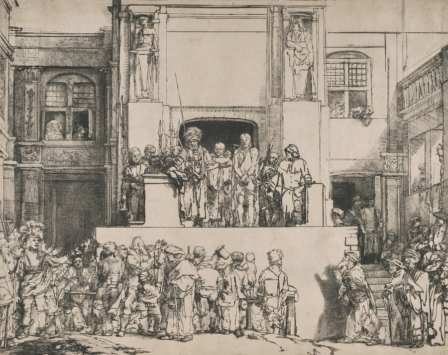 Christ Presented to the People Relief by Rembrandt