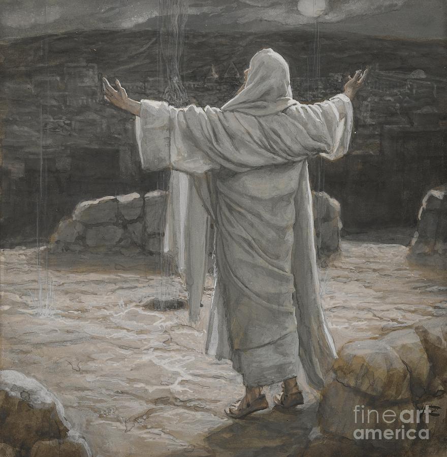 Jesus Christ Painting - Christ Retreats to the Mountain at Night by Tissot