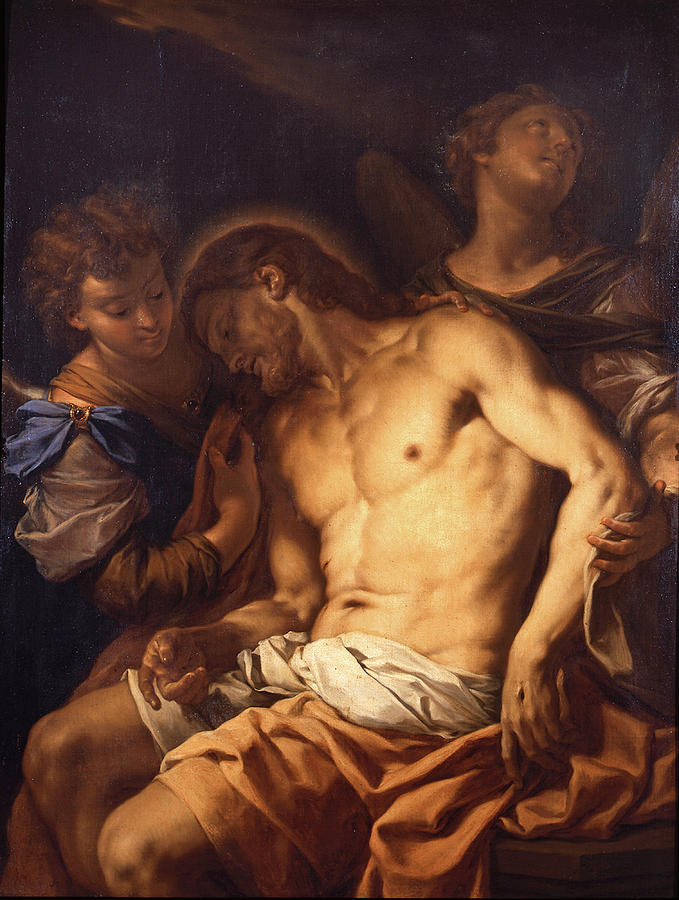 Christ Supported by Angels Painting by Francesco Trevisani
