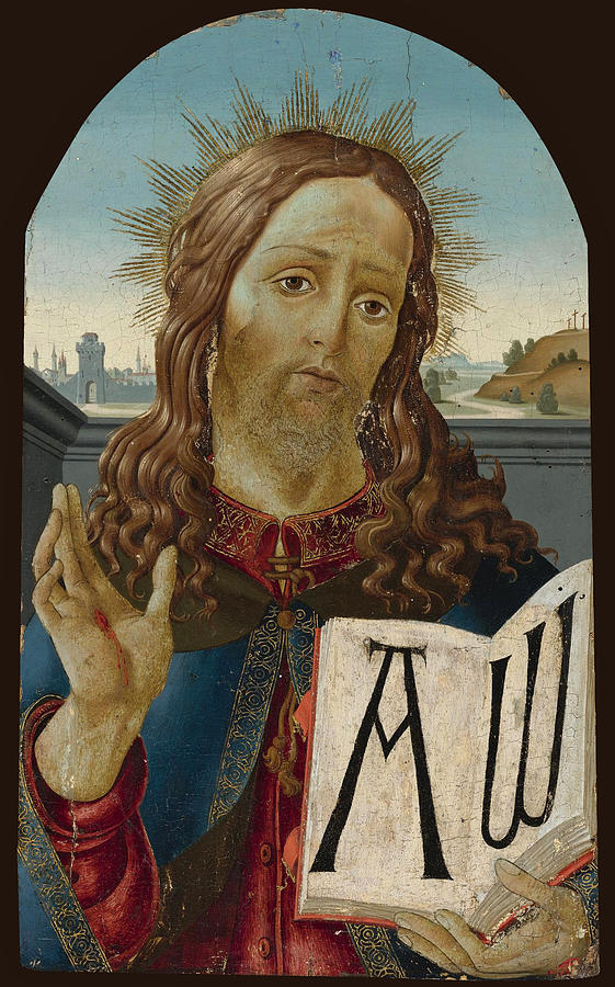 Christ the Redeemer Blessing Painting by Studio of Sandro Botticelli