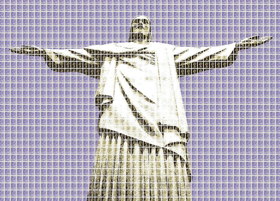 Christ The Redeemer Violet Digital Art By Gary Hogben Fine Art America