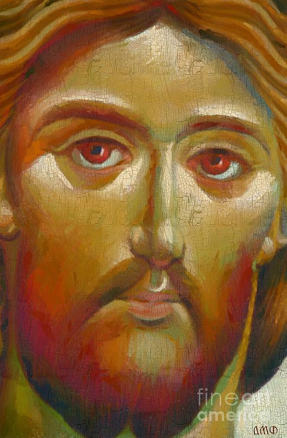Easter Painting - Christ The Saviour by Dragica Micki Fortuna