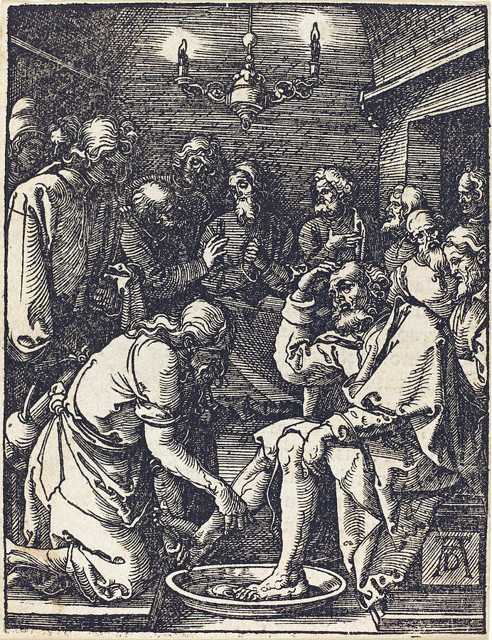 Christ Washing the Feet of the Disciples Drawing by Albrecht Durer