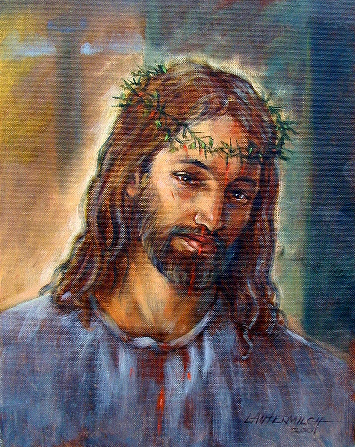 Christ With Thorns Painting by John Lautermilch