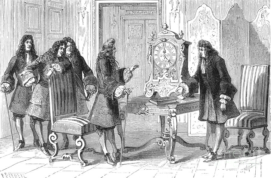 Christiaan Huygens Presents To Louis Xiv Photograph by Science Source