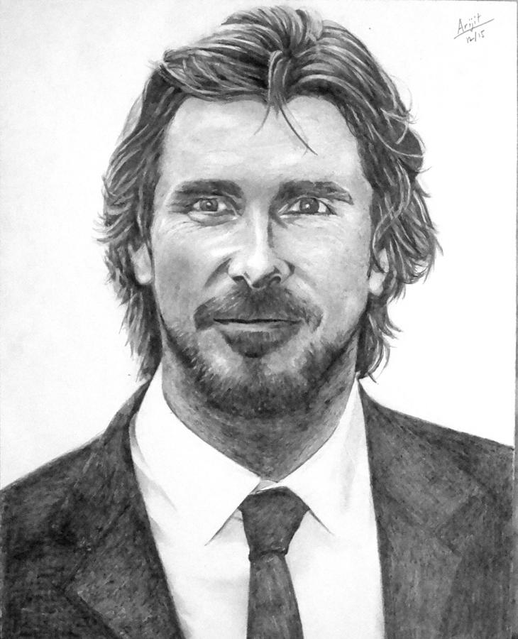 Christian Bale Abstract Sketch Art, Christian Bale