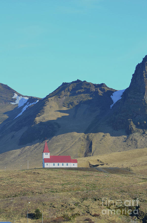 Christian Chapel Nestled on the Hills of Vik Iceland Photograph by DejaVu Designs