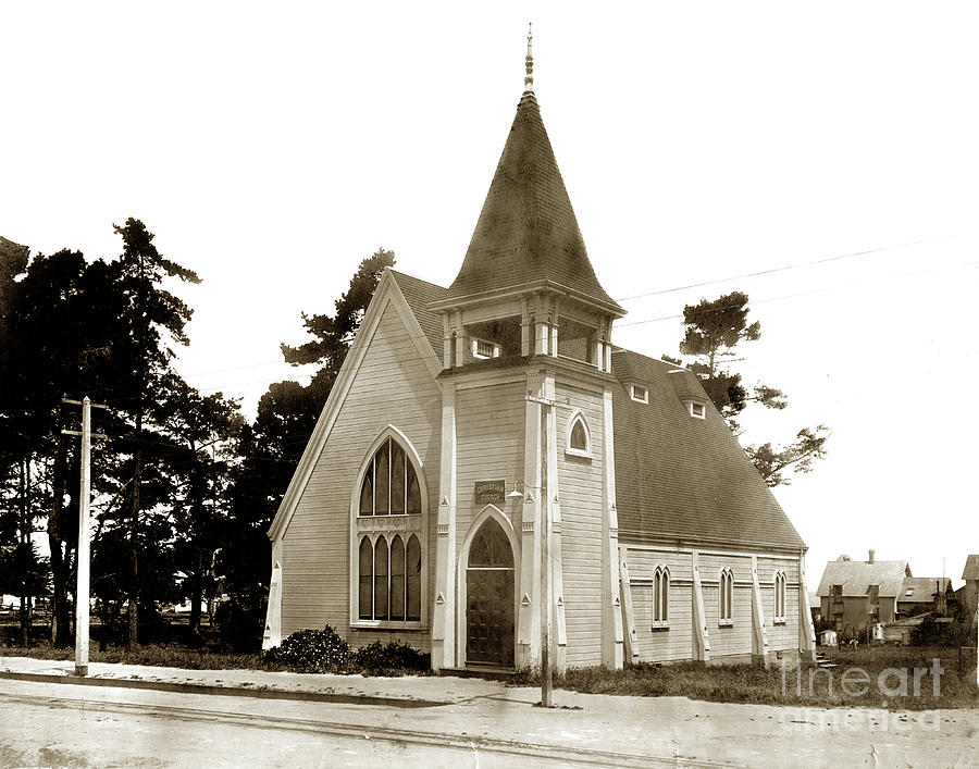 Christian Church Photograph - Christian Church Pacific Grove circa 1900 by Monterey County Historical Society