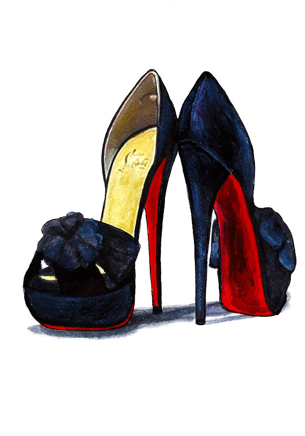Christian Louboutin Shoes Black Red 