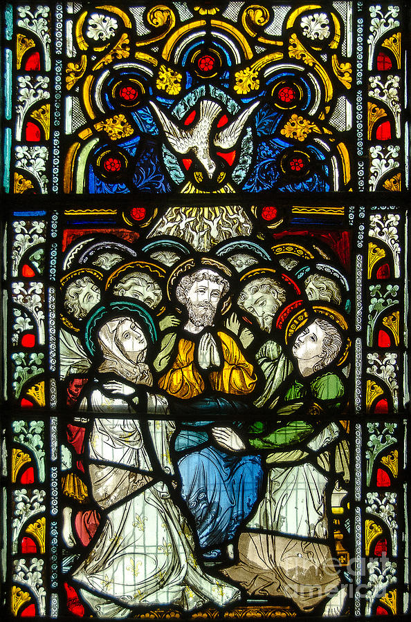 Christian Pentecost on a stained glass at Christ Chuch Cathedral Dublin Photograph by RicardMN Photography