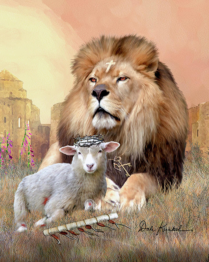 Christian Wall Decor Featuring Lion Of Judah Lamb God II Painting By Dale Kunkel Art Christian Wall Decor Featuring Lion Of Judah Lamb God II Painting By Dale Kunkel Art