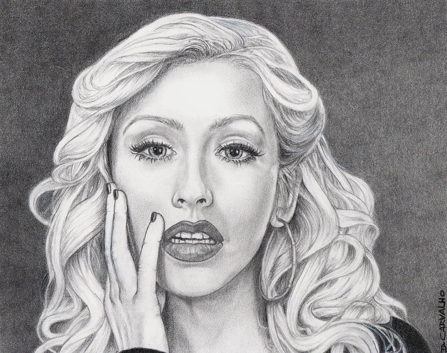 Christina Aguilera Drawing by Daniel Carvalho