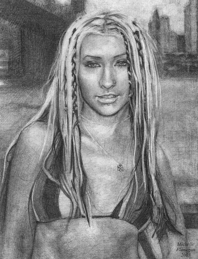 Christina Aguilera Drawing By Michelle Flanagan Pixels