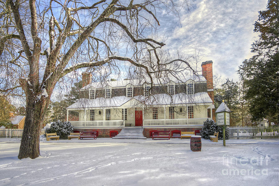 Christina Campbell Tavern on a Colonial Williamsburg Winter Morning Photograph by Karen Jorstad