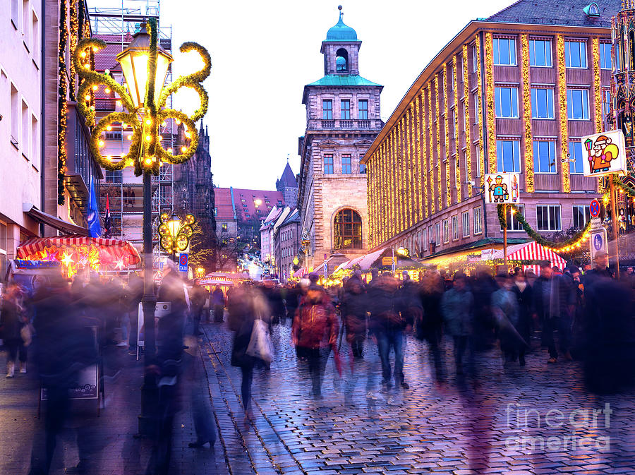 Christkindlesmarkt Crowds in Nuremberg Photograph by John Rizzuto