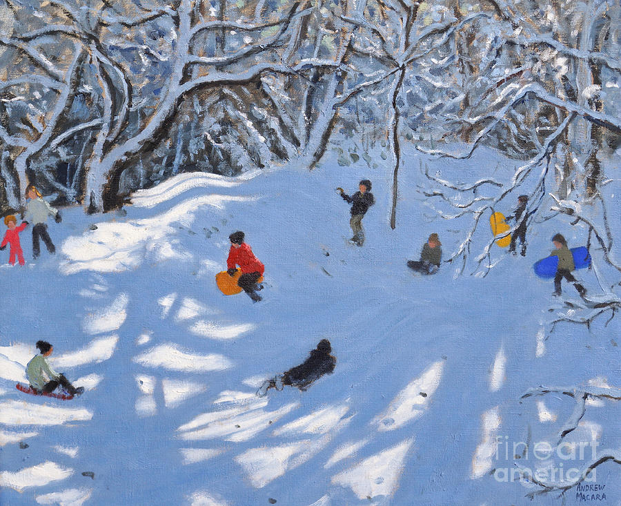 Christmas, Allestree Woods, Derby Painting by Andrew Macara