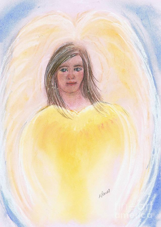 Christmas Angel Drawing by Karen Jane Jones