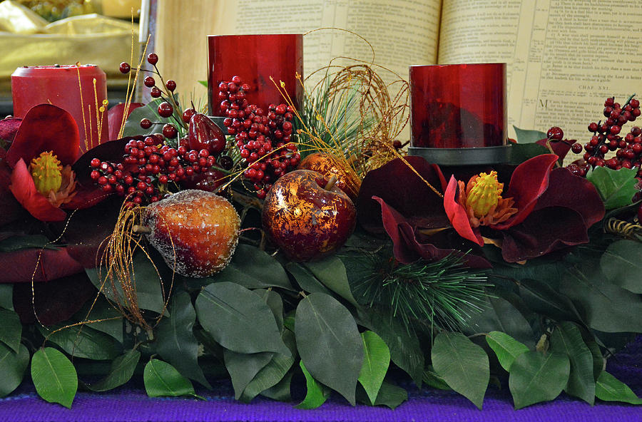 Christmas Arrangement with Purple Photograph by Bruce Gourley