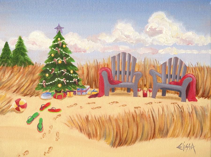 Christmas at Deep Bay Spit Painting by Elissa Anthony