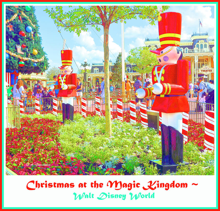 Christmas at the Magic Kingdom Walt Disney World Photograph by A Macarthur Gurmankin