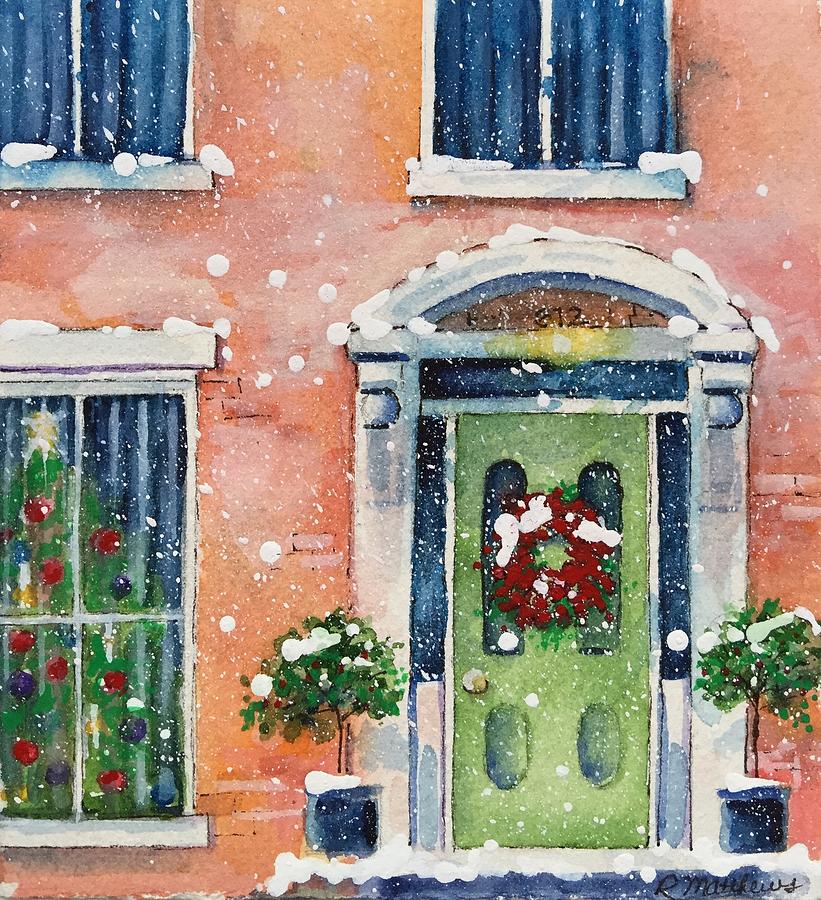 Christmas at the rectory Painting by Rebecca Matthews