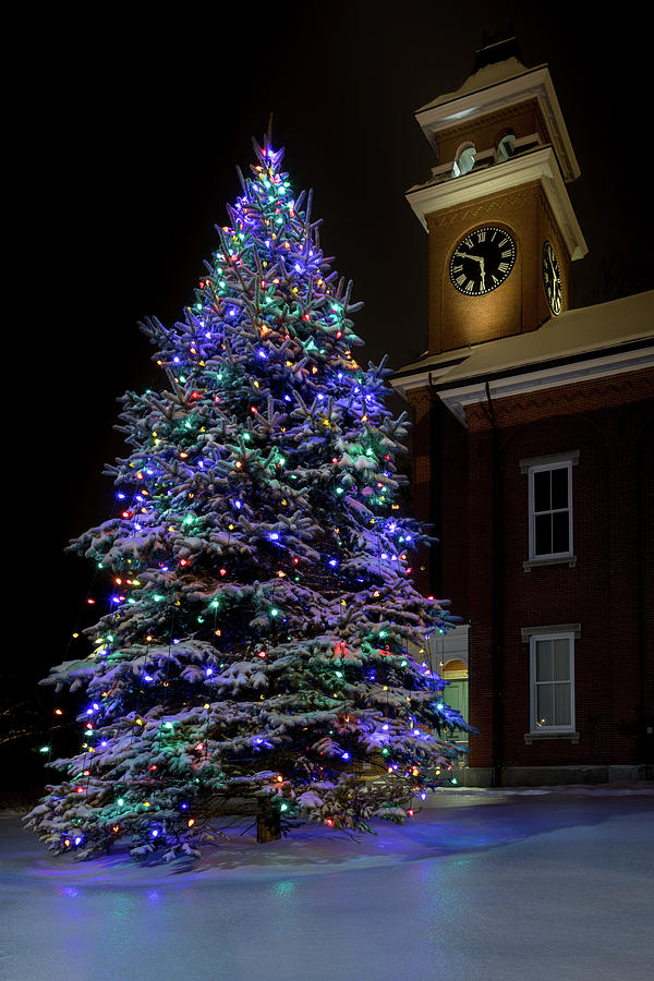 Landscape Photograph - Christmas at Town Hall by Colin Chase