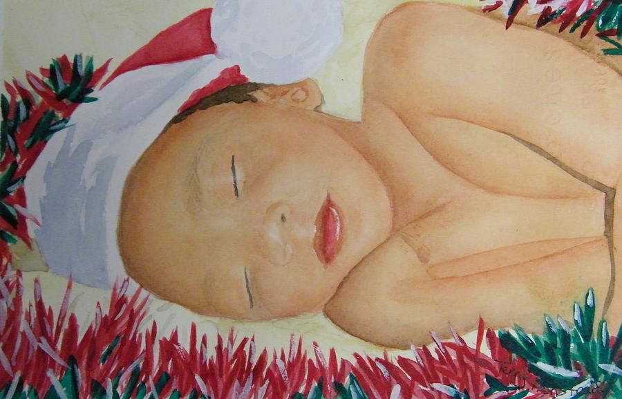 Christmas Baby Painting by Terry Honstead