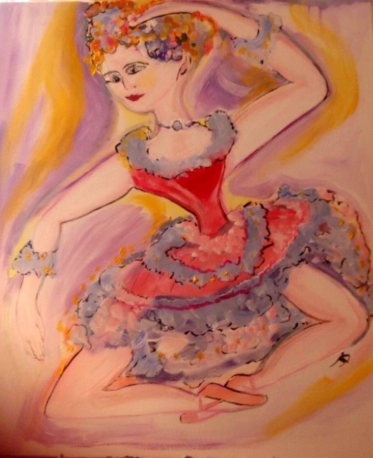 Christmas ballerina  with love  Painting by Judith Desrosiers