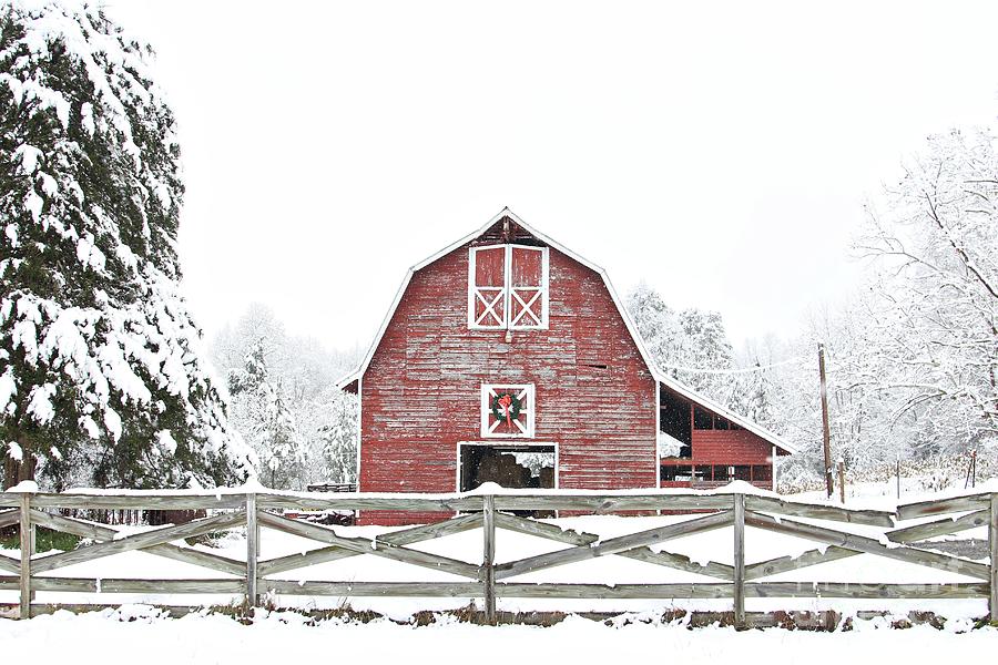 Christmas Barn Photograph by Benanne Stiens
