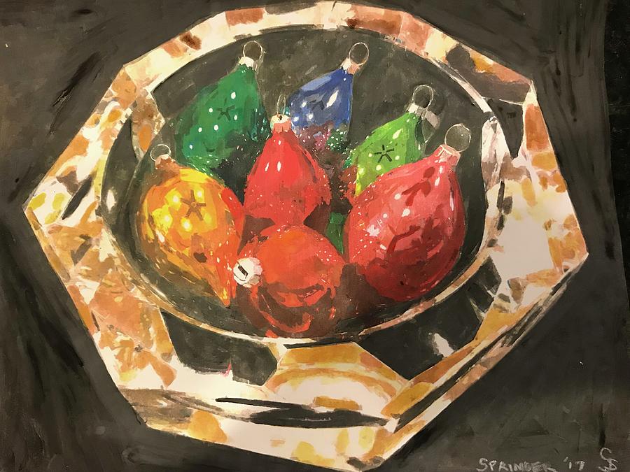 Christmas Baubles Painting by Gary Springer