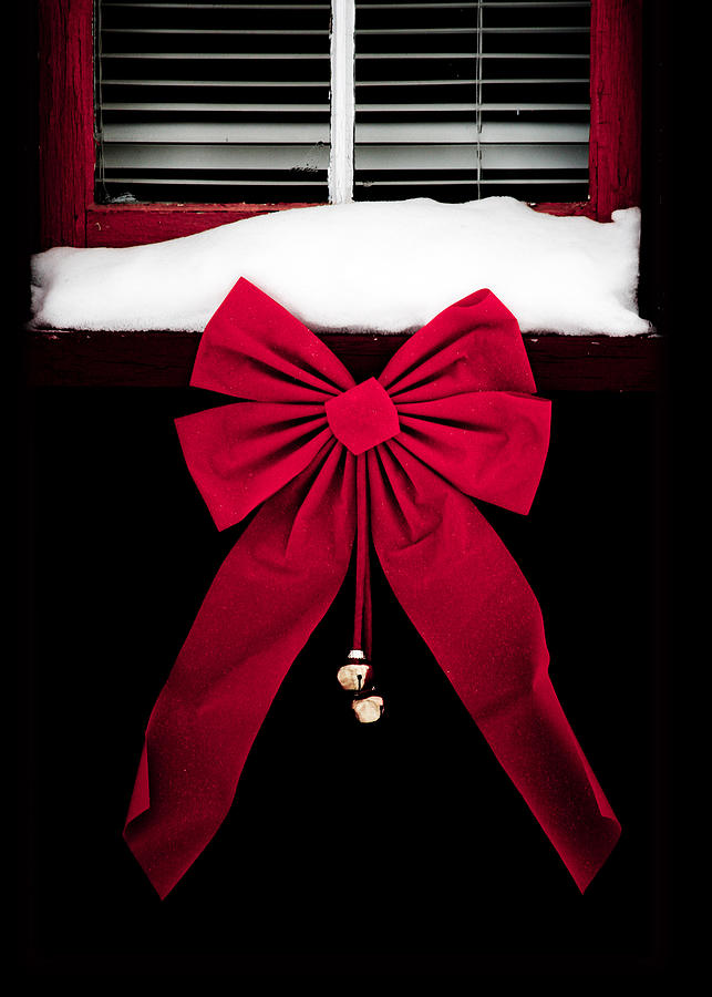 Christmas Big Red Bow - No Text  Digital Art by Maggie Terlecki