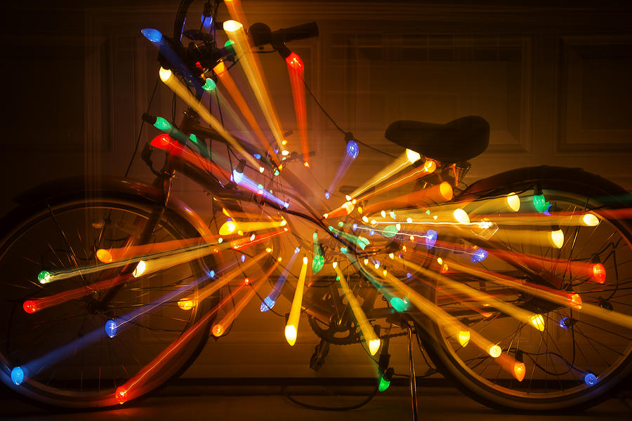 Christmas Bike Abstract Photograph by Garry Gay