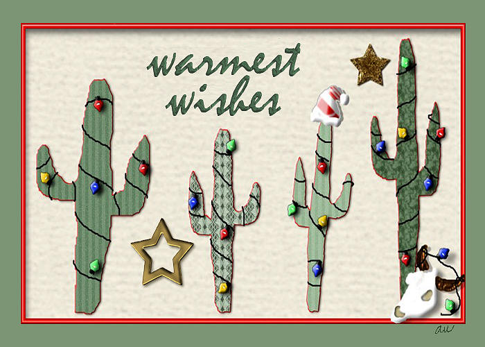 Christmas Cactus Digital Art by Arline Wagner