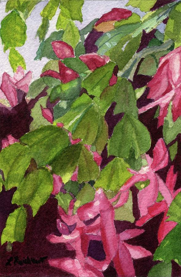 Christmas Cactus Painting by Lynne Reichhart