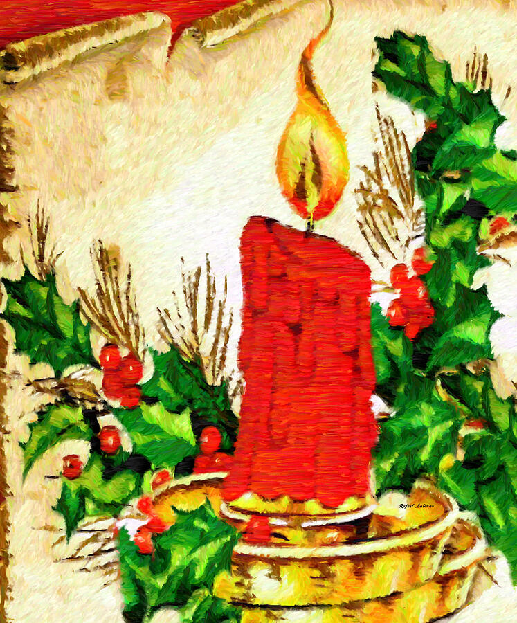 Christmas Candle Digital Art by Rafael Salazar