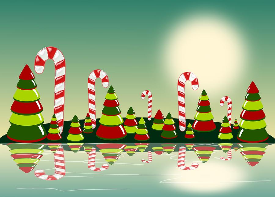 Christmas Candy Island Digital Art by Anastasiya Malakhova