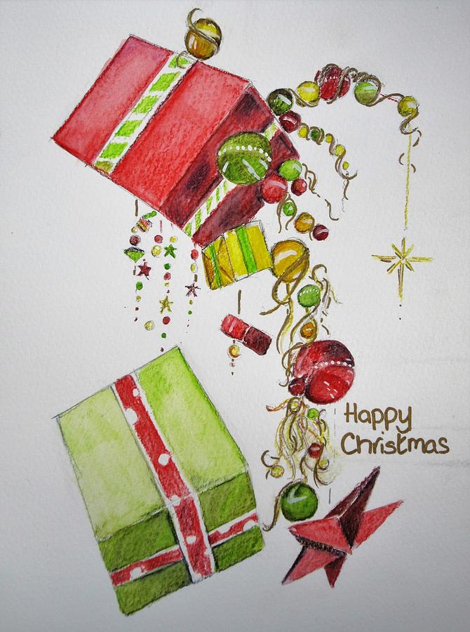 Christmas Card Painting by Teresa Smith