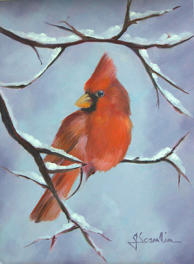 Christmas Cardinal Painting by Jean Scanlin Wright | Fine Art America