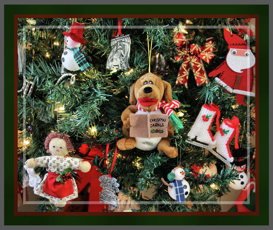 Christmas Card Photograph - Christmas Carol Pup, Framed by Sandra Huston