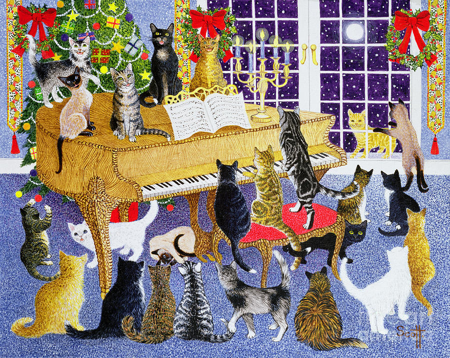 Christmas Chorus Painting by Pat Scott