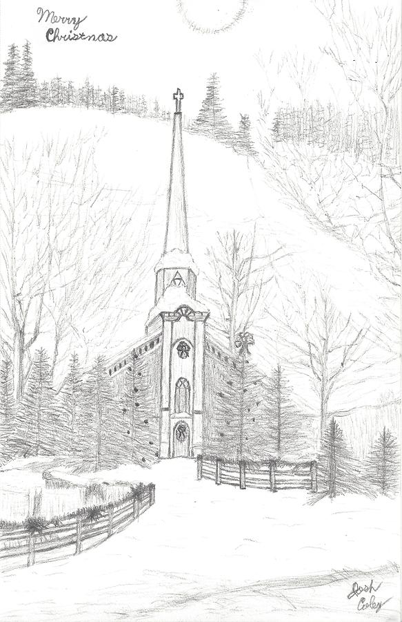 Christmas Church Drawing by Joshua R Coley - Fine Art America