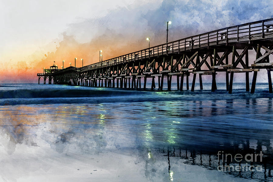 Christmas Day Sunrise Watercolor Digital Art by David Smith