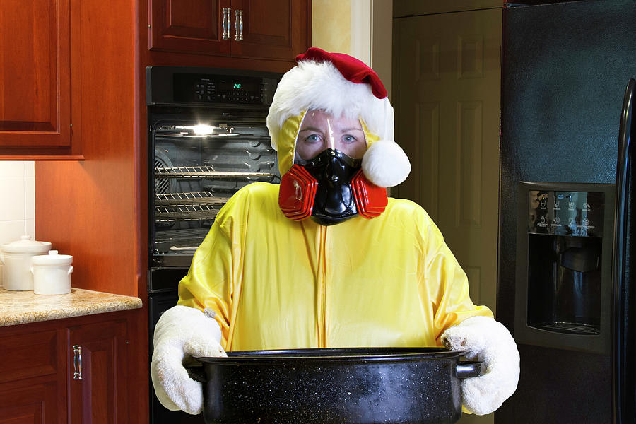 Christmas Dinner Disaster with HazMat Suit Photograph by Karen Foley