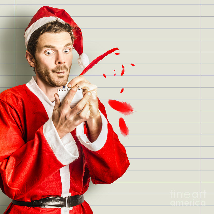 Christmas elf letter writing a holiday message Photograph by Jorgo Photography