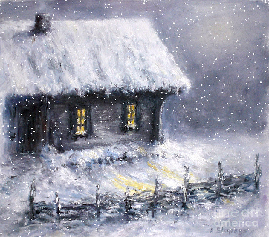 Christmas eve Painting by Arturas Slapsys