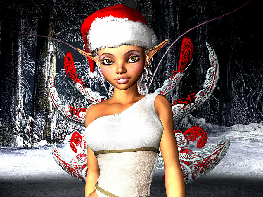 Fairy Digital Art - Christmas Fairy by Alexander Butler