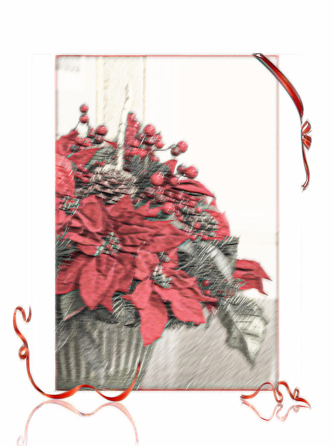 Christmas Flower Strong Oil PhotoArt Painting  Photograph by Walter Herrit