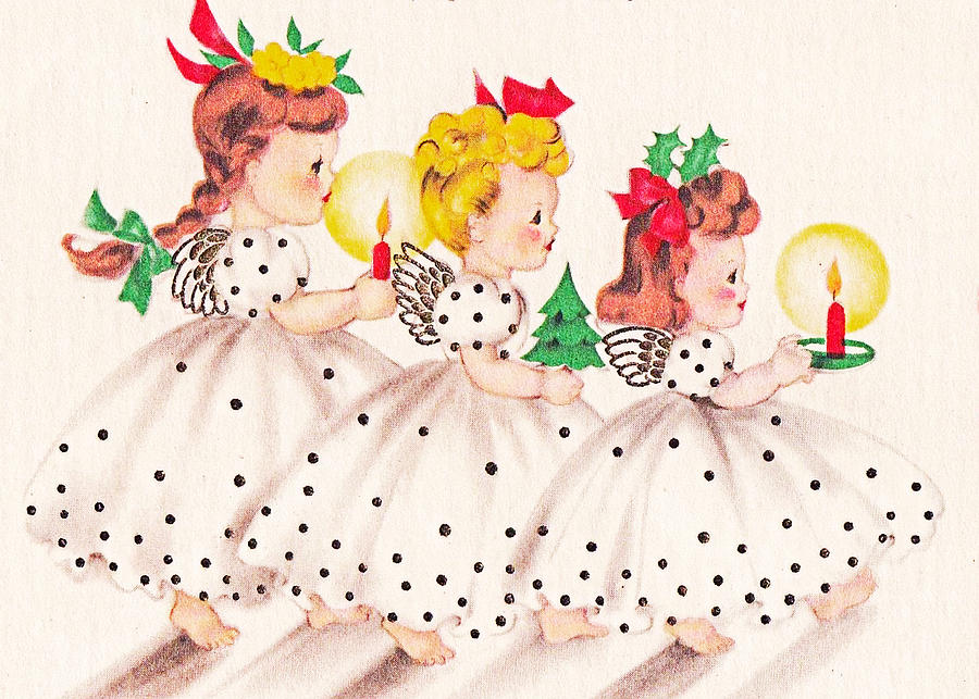 Christmas Girls Painting by Munir Alawi