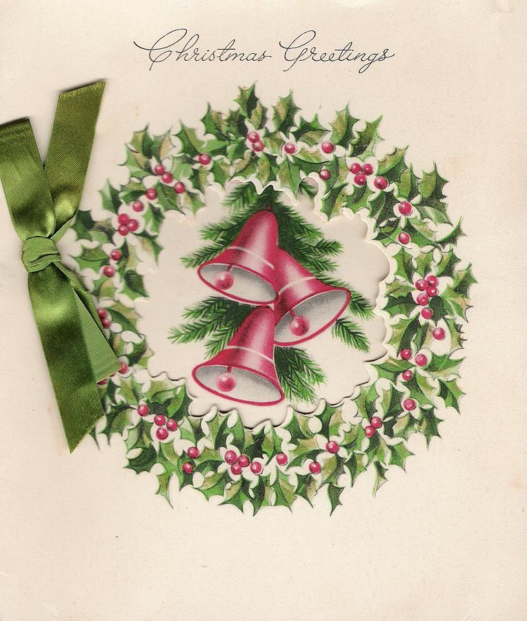 Christmas Greetings 1050 - Vintage Chrisrtmas Cards - Christmas Bells ...