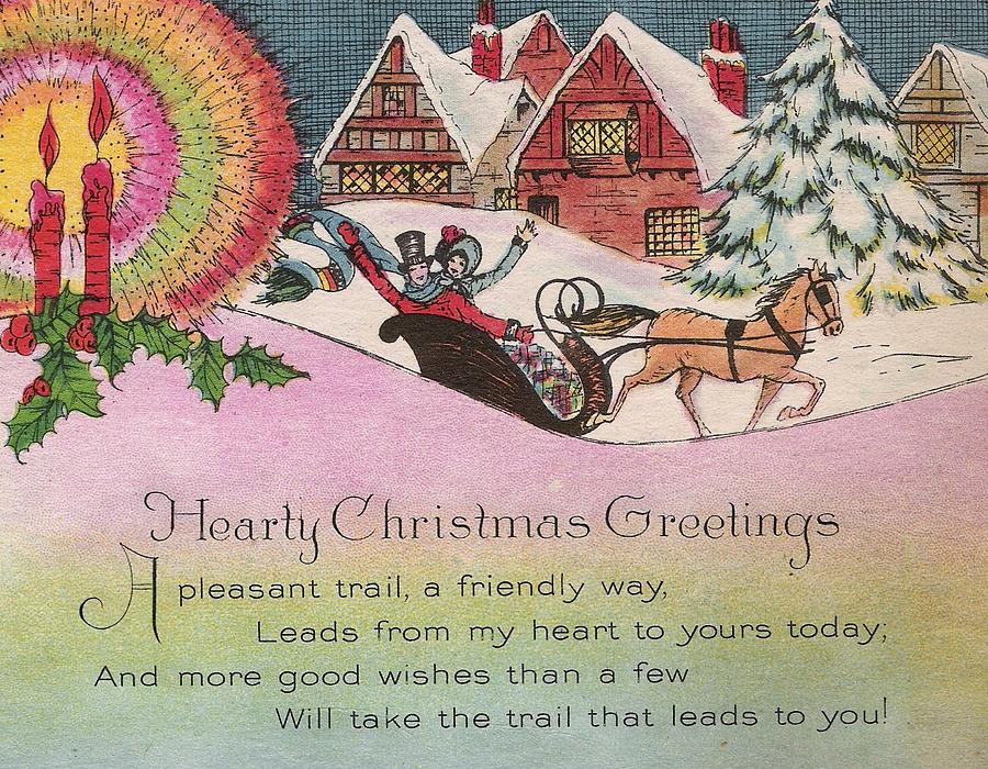 Christmas Greetings 252 - christmas wishes with horse drawn sleigh ...